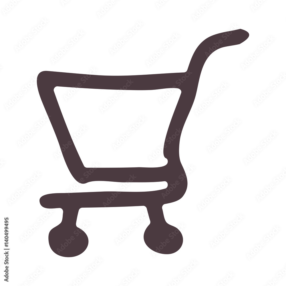 hand drawing supermarket shopping cart icon vector illustration hand drawing supermarket shopping cart icon vector illustration