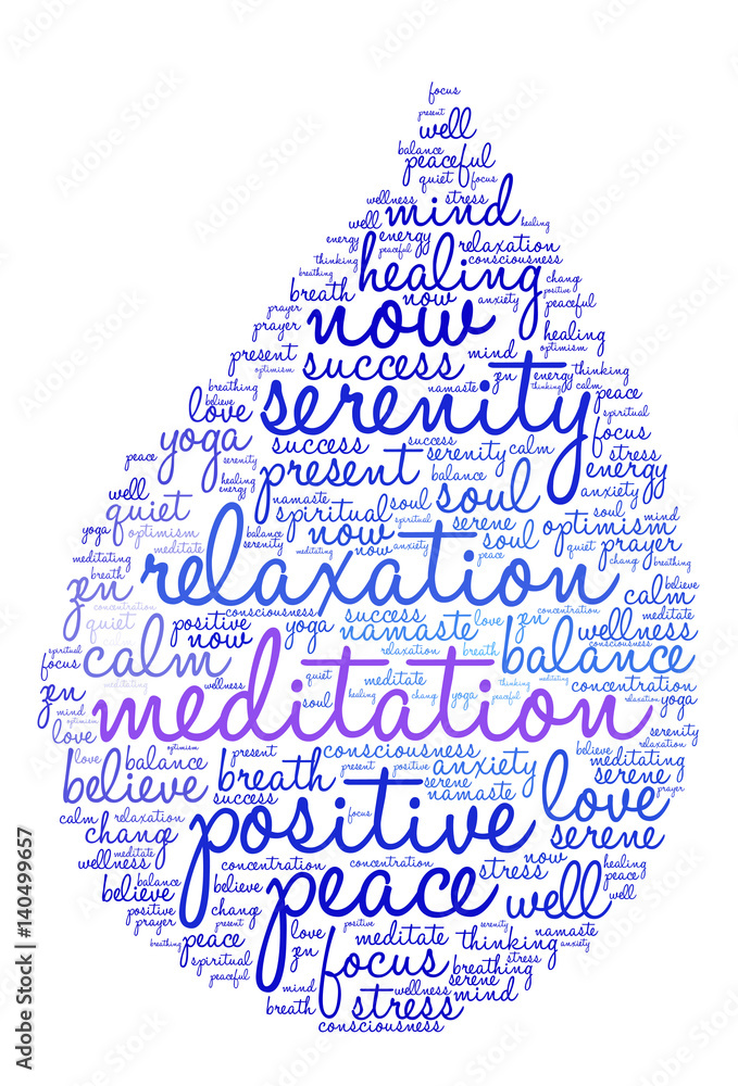 Meditation Word Cloud on a white background. Meditation Word Cloud on a white background.