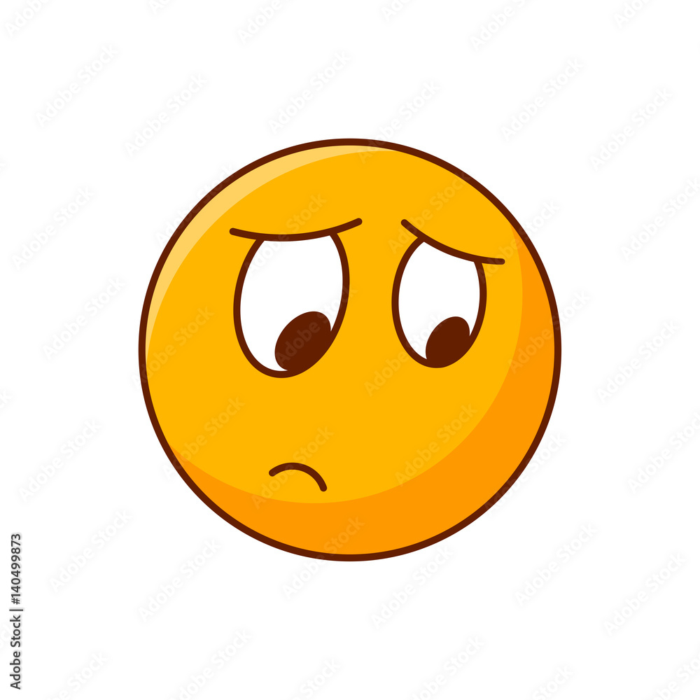Disappointed emoji. Vector emoticon. Yellow smiley Stock Vector | Adobe