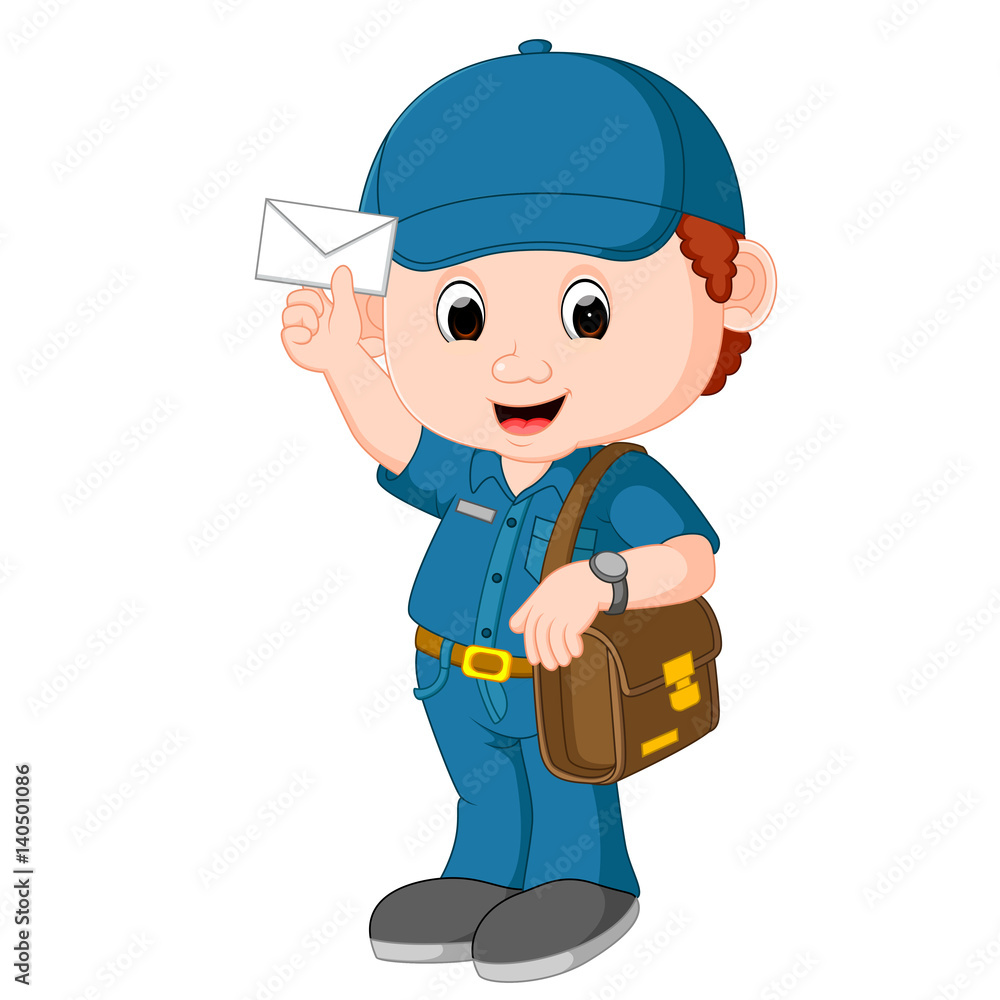 postman cartoon Stock Vector Adobe Stock