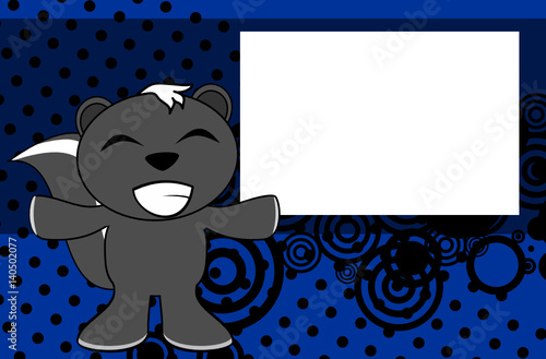 funny skunk emotion cartoon background in vector format