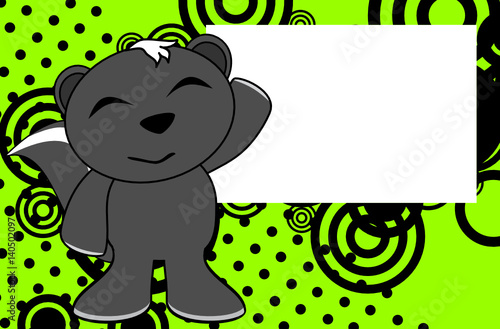 happy skunk emotion cartoon background in vector format