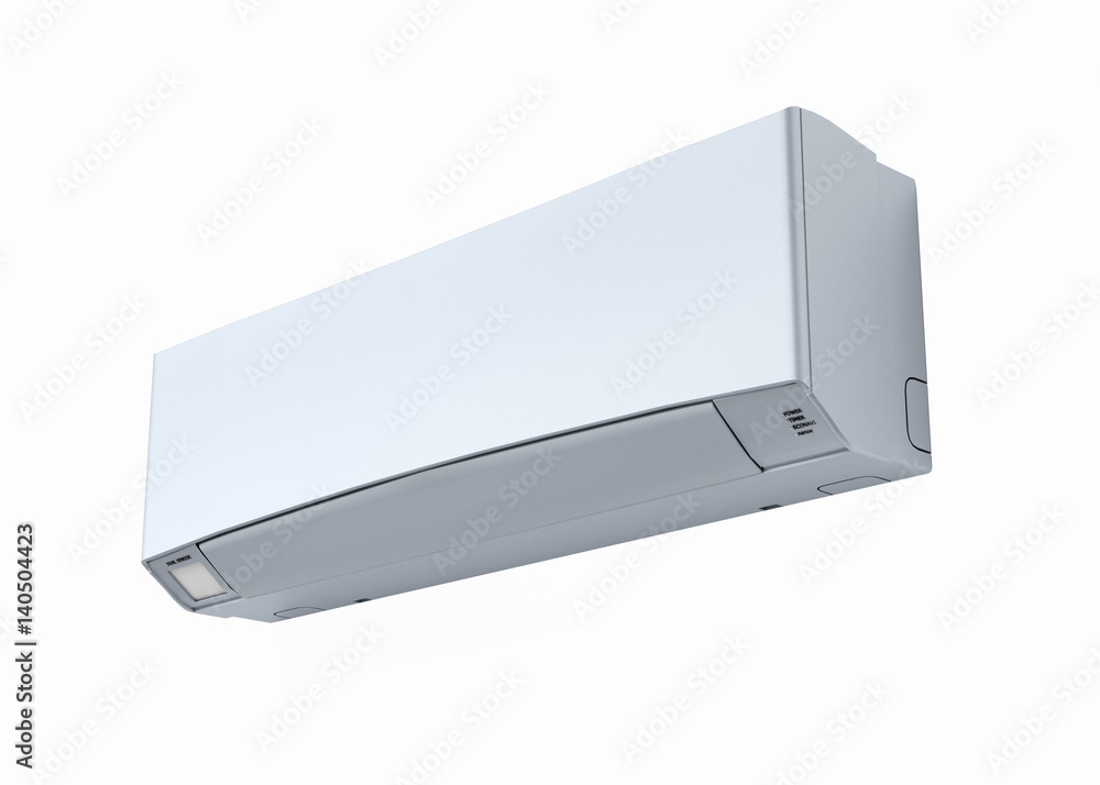 Air conditioner without shadow on white wall 3d Air conditioner without shadow on white wall 3d