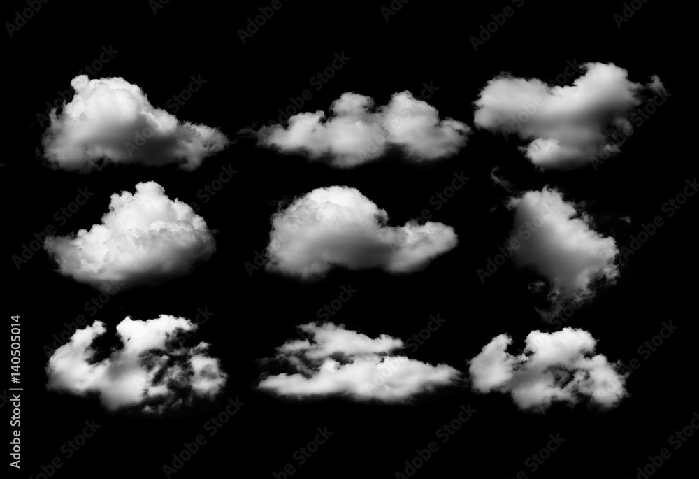 Clouds on black background Clouds on black background