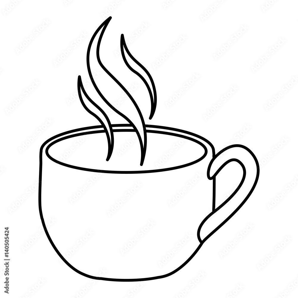 silhouette cup coffee with smoke vector illustration silhouette cup coffee with smoke vector illustration