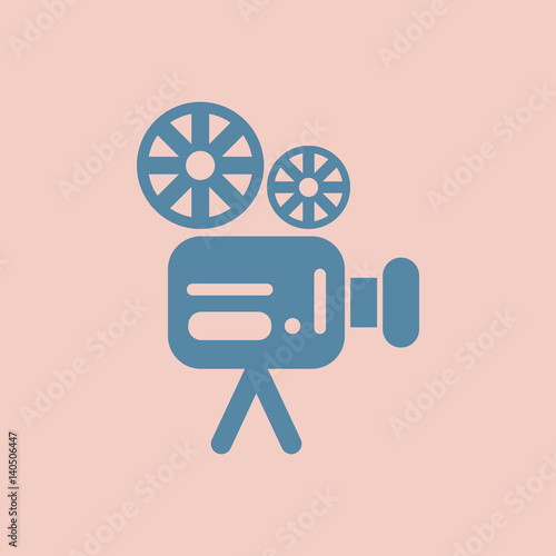 old movie video camera Vector illustration in flat style Retro cinema