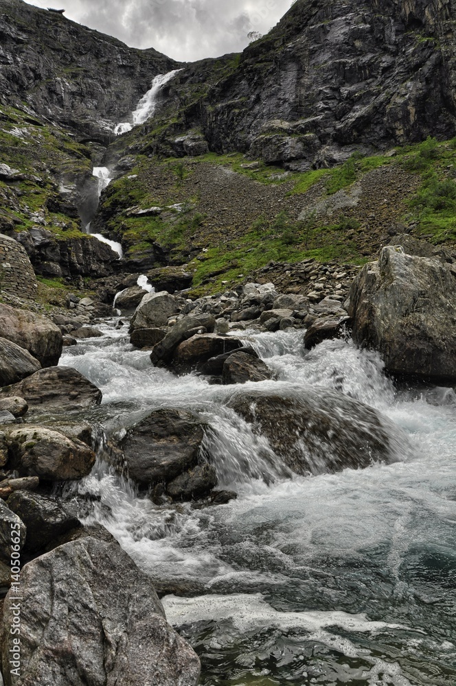 Fototapeta premium Waterfall in Trollstigen, Norway 2013