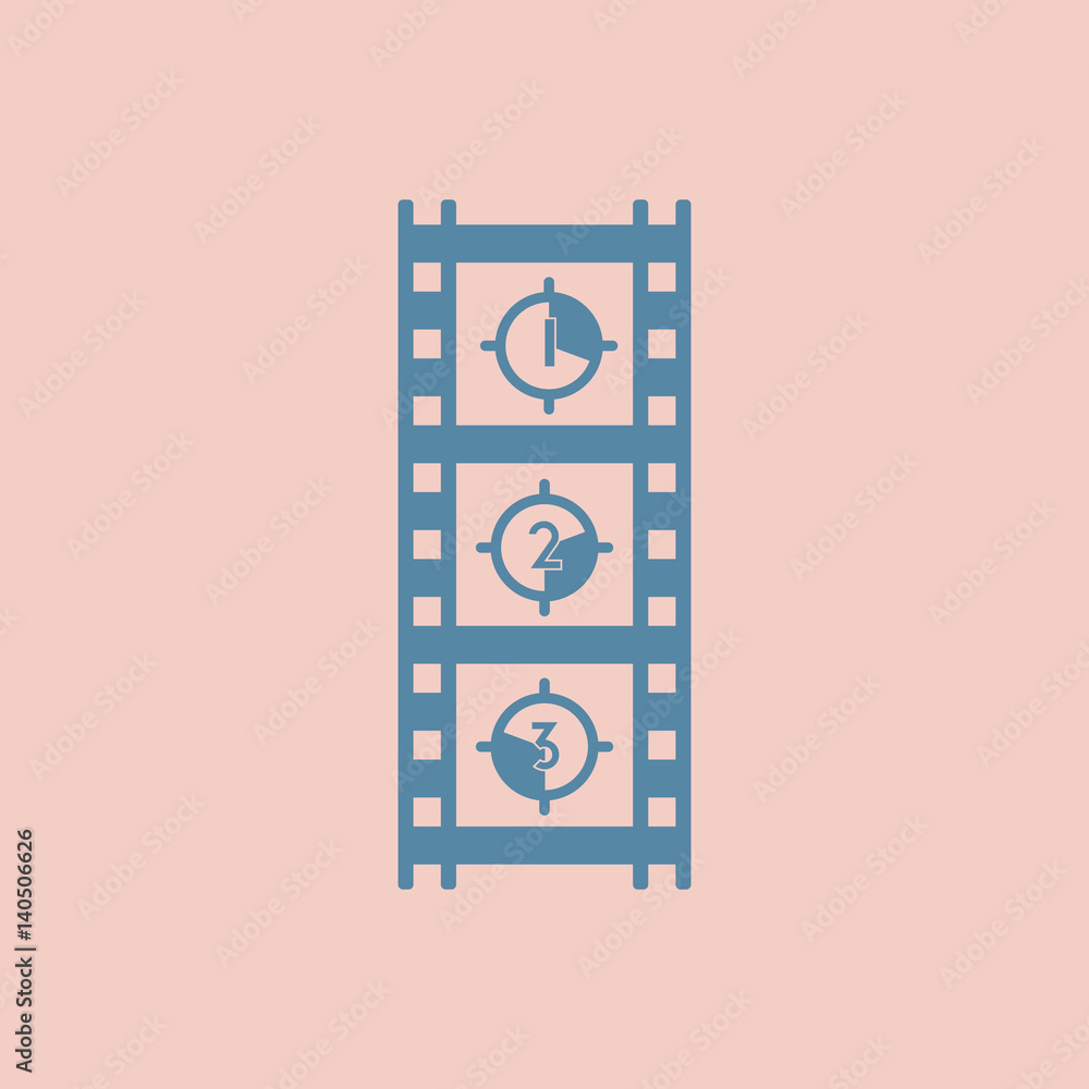 retro movie frame Vector illustration in flat style Film strip countdown