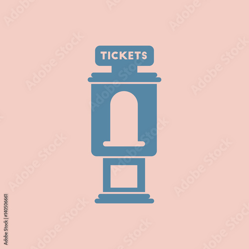Vector illustration in flat style cinema ticket booth
