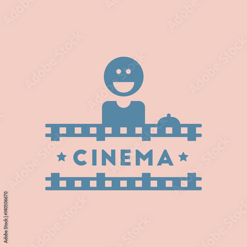 Cinema Ticket Office Vector illustration in flat style Seller sells tickets to cinema