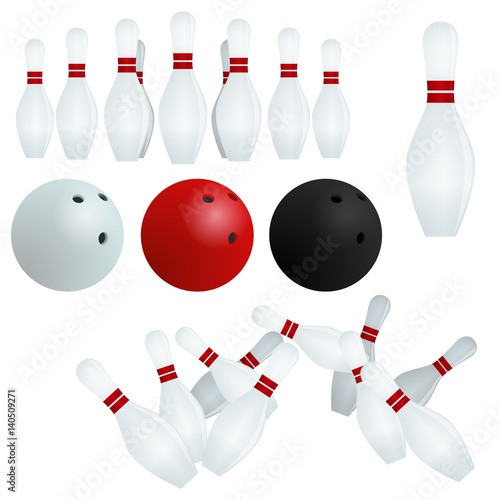 Isolated skittles, white, red, black balls on white. Clipart set.