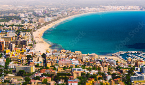 aerial view beach of the island Mallorca