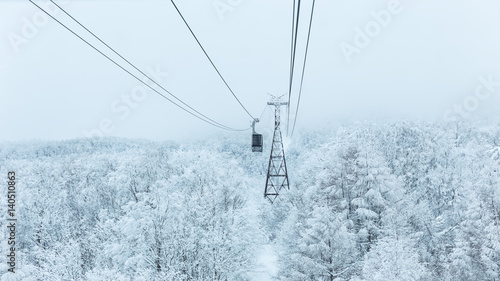 ropeway in winter at Zao mountain