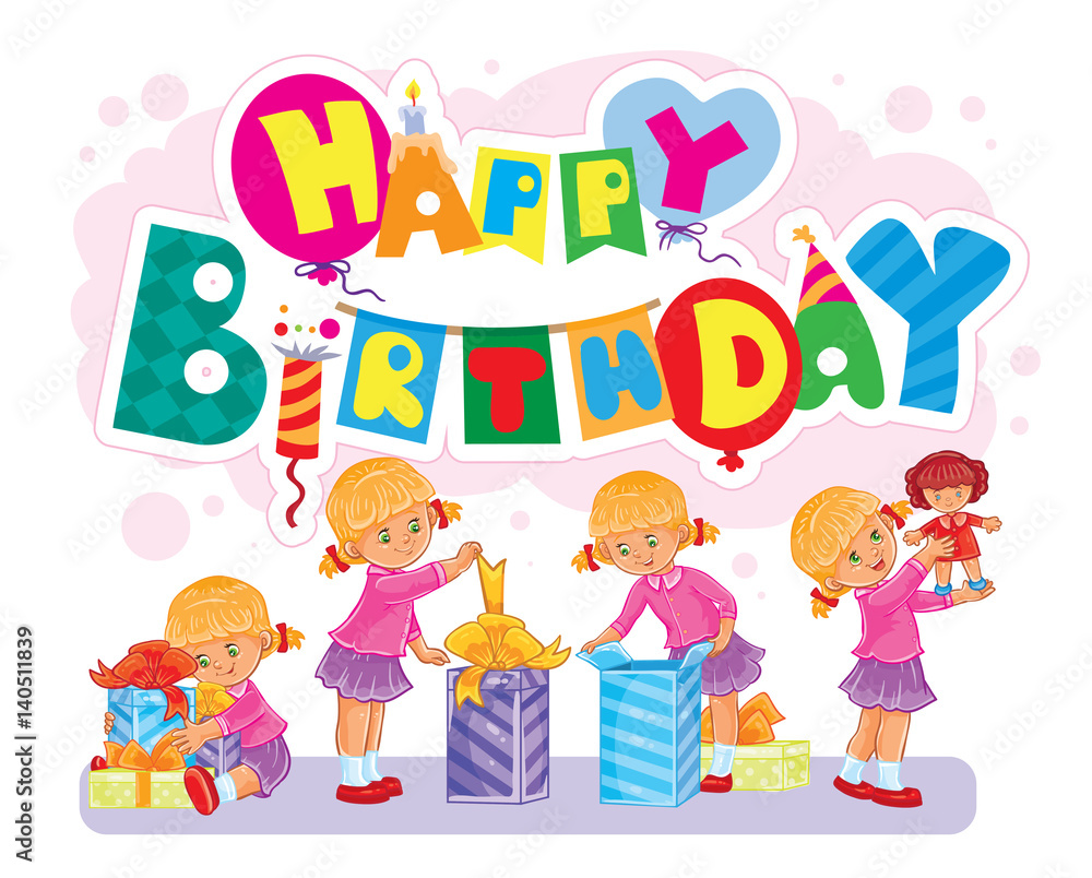 Template for Happy Birthday greeting card. Template for Happy Birthday greeting card.