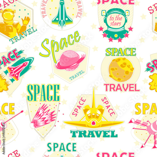  seamless pattern of cosmic icons