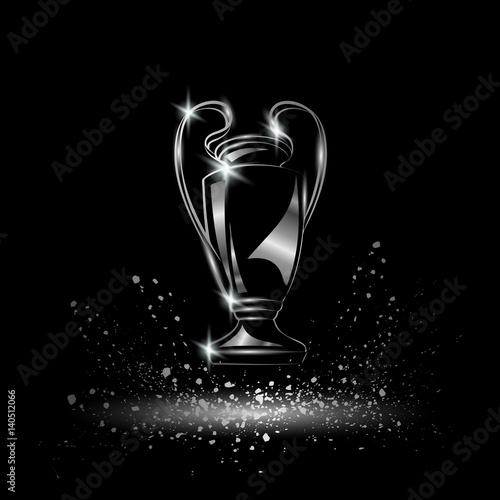 Papier peint Champions Cup. Chromed Soccer trophy.