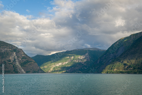 Ferry cruise at Norway fjord