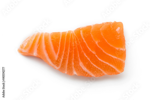 salmon sliced isolated on a white