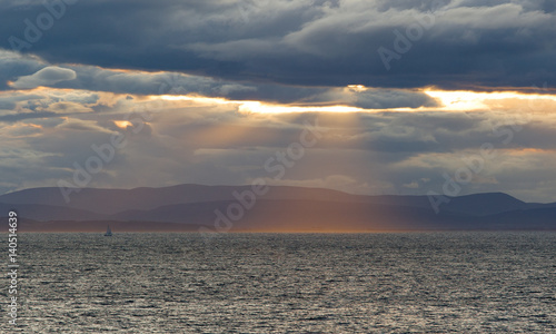 Abendstimmung in Burghead  Sonnenunterganng   ber dem Moray Firth