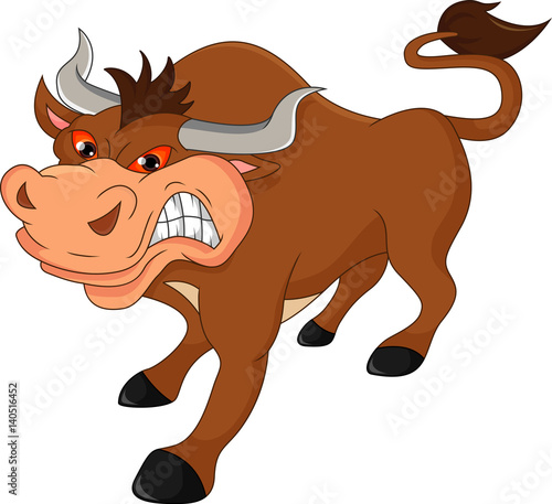 angry bull cartoon