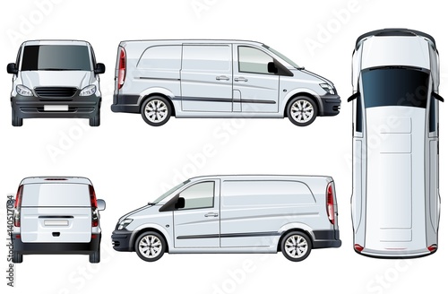 Vector van template isolated on white. Available EPS-10 separated by groups and layers with transparency effects for one-click repaint