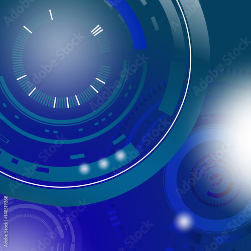 blue and light green technology circle abstract background