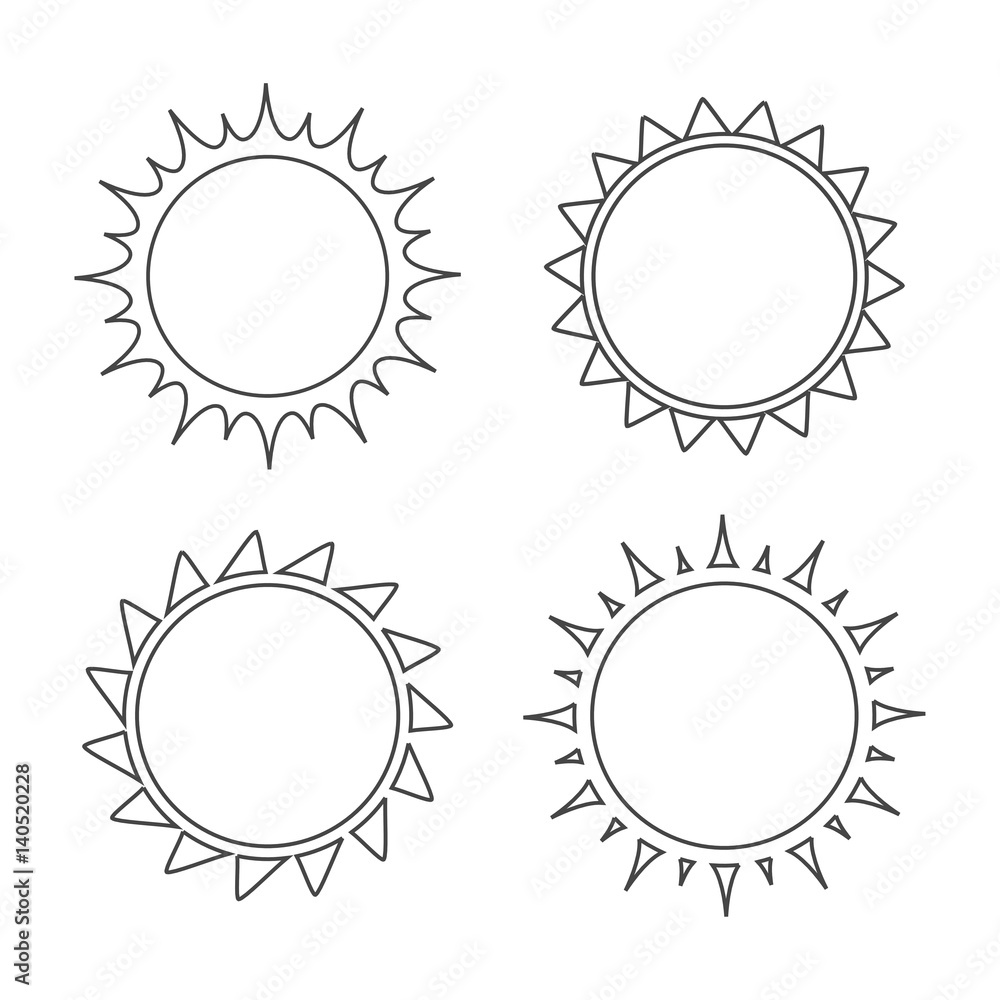 Fototapeta premium Sun line shapes.