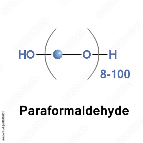 Paraformaldehyde, PFA, is the smallest polyoxymethylene, the polymerization product of formaldehyde with a typical degree of polymerization of 8 to 100 units. It is a poly acetal. photo