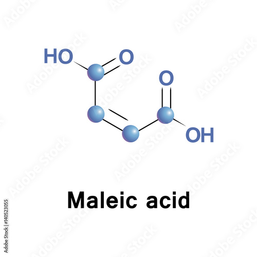 Maleic acid or cis-butenedioic acid is an organic compound that is a dicarboxylic acid, a molecule with two carboxyl groups. Its chemical formula is HO2CCHCHCO2H