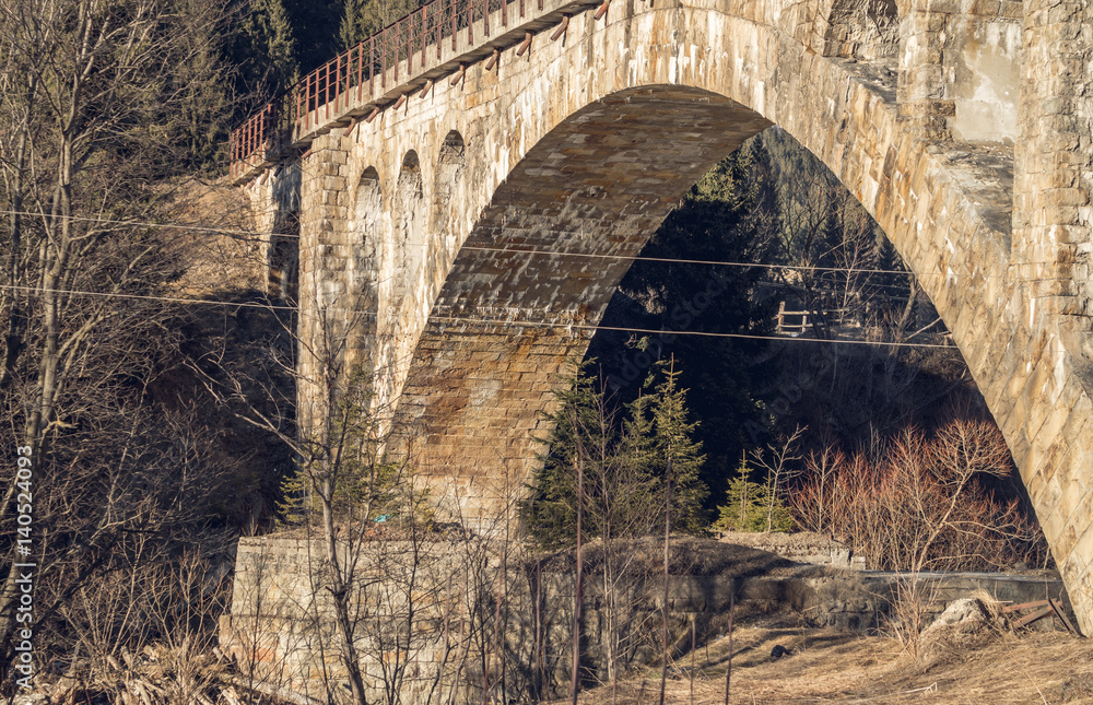 Живописный мост в Карпатских горах