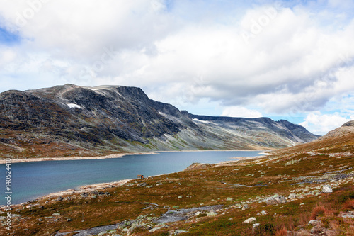 Klarer Gebirgssee im norwegischen Hochland