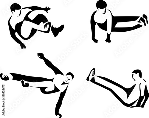 Parkour - stylized illustrations