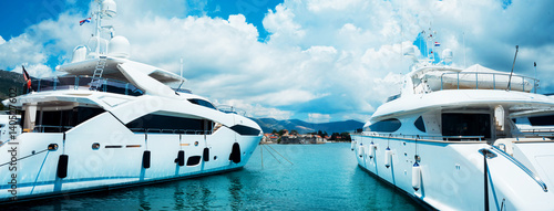 Beautiful, luxury yachts. Traveling, yachting, sailing concept. © Acronym