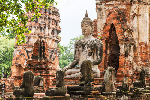 Buddha statue in Wat Mahathat temple, Ayutthaya, Thailand.