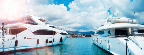 Fotografia Beautiful, luxury yachts. Traveling, yachting, sailing concept.