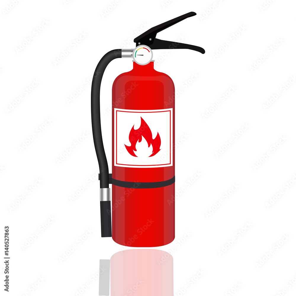Obraz premium Fire extinguisher isolated on white background. Vector illustration.