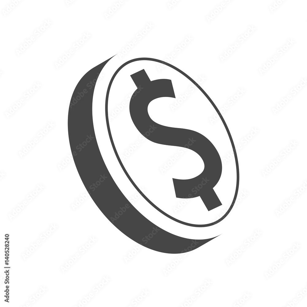 Dollar Coins Icon Flat Graphic Design - Illustration Dollar Coins Icon Flat Graphic Design - Illustration
