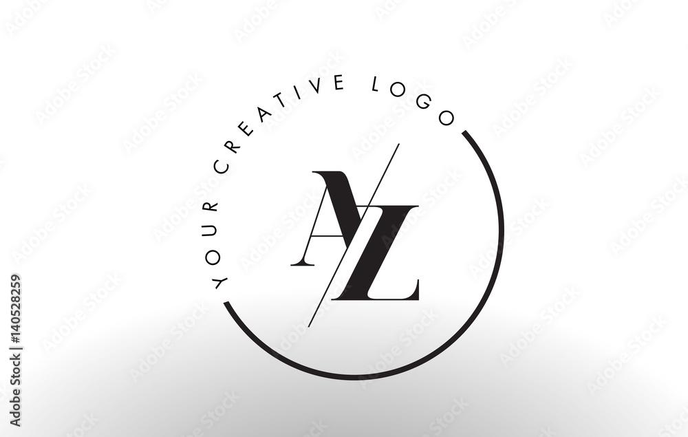 AZ Serif Letter Logo Design with Creative Intersected Cut. AZ Serif Letter Logo Design with Creative Intersected Cut.