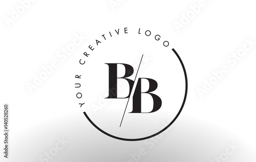 BB Serif Letter Logo Design with Creative Intersected Cut. photo