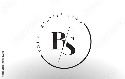 BS Serif Letter Logo Design with Creative Intersected Cut. photo