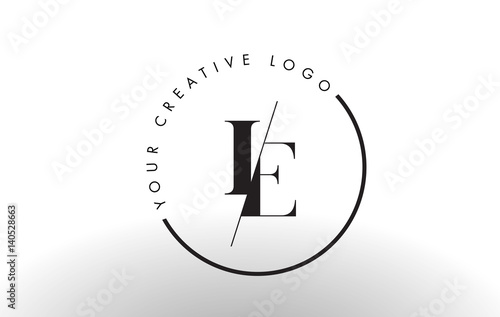 IE Serif Letter Logo Design with Creative Intersected Cut.