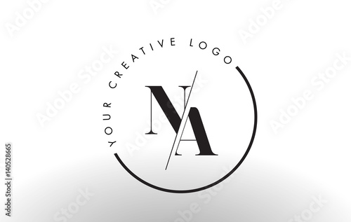 NA Serif Letter Logo Design with Creative Intersected Cut. photo