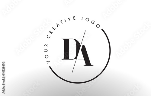 DA Serif Letter Logo Design with Creative Intersected Cut. photo