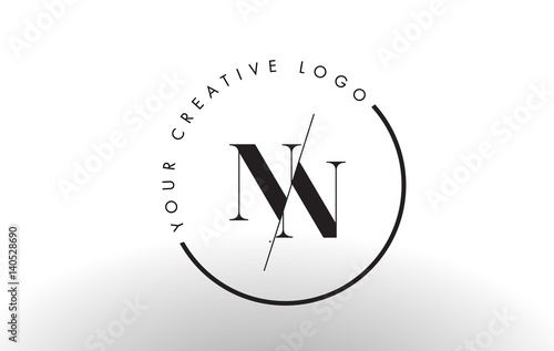 NN Serif Letter Logo Design with Creative Intersected Cut. photo