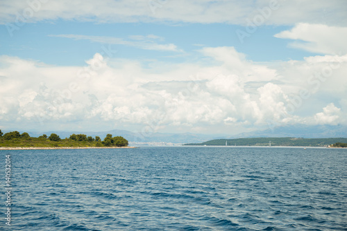 Beautiful seascape, Hvar and Split Channel. Traveling, yachting, vacation concept.