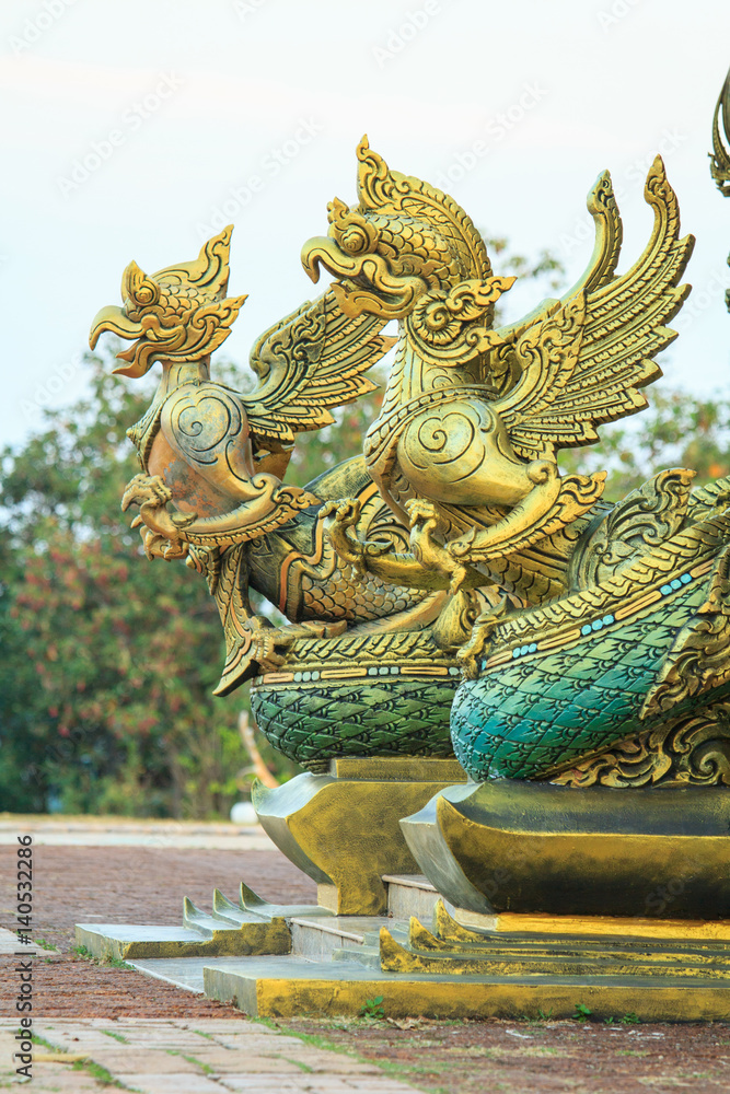 Dragon statue of public landmark Thai church in Watsirindhornwararam 