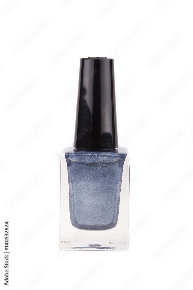 Blue nail polish isolated on white Blue nail polish isolated on white