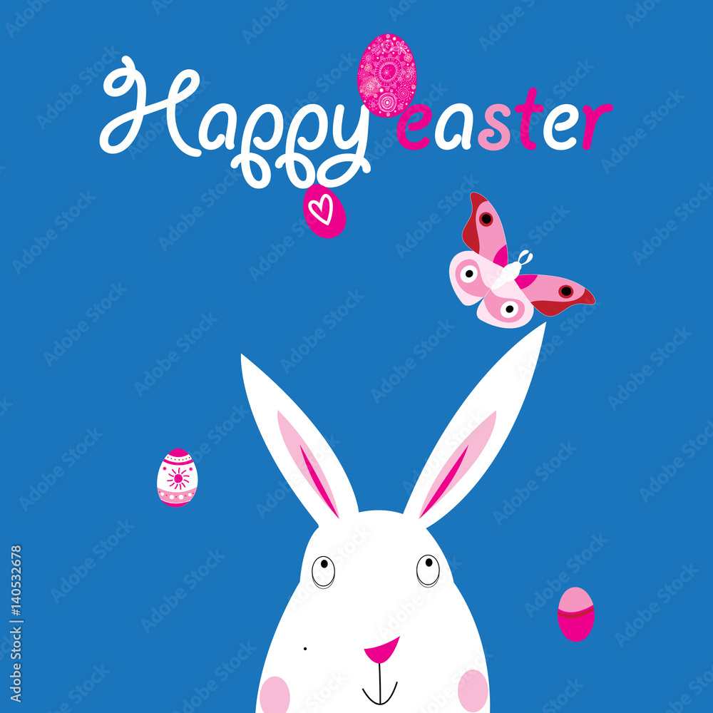 Obraz premium Easter bright card with rabbit