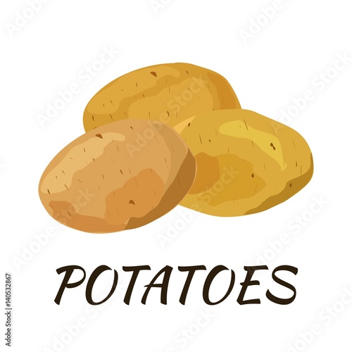 Potato. Flat design. Vector illustration. Ripe vegetable for Your ideas.