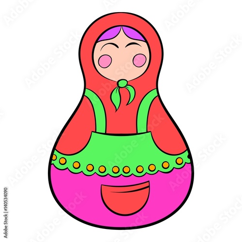 Matryoshka icon cartoon